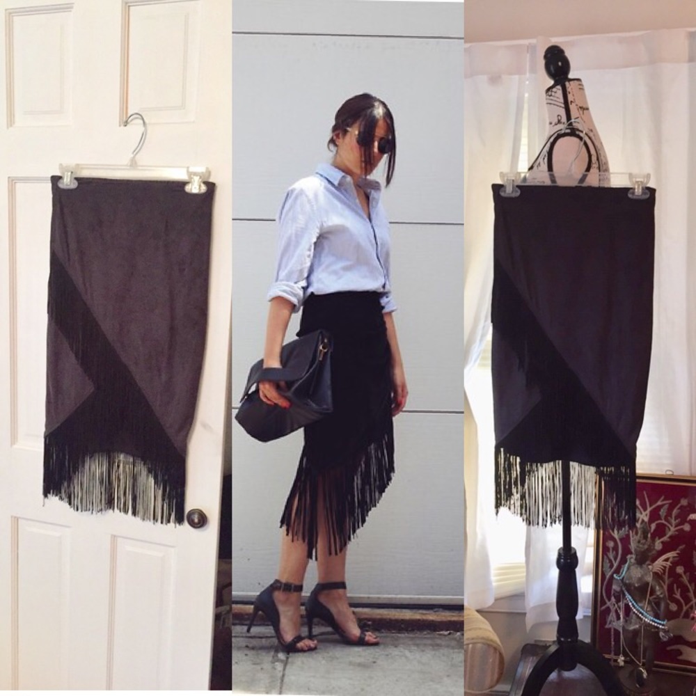 Gray BeBop suede skirt